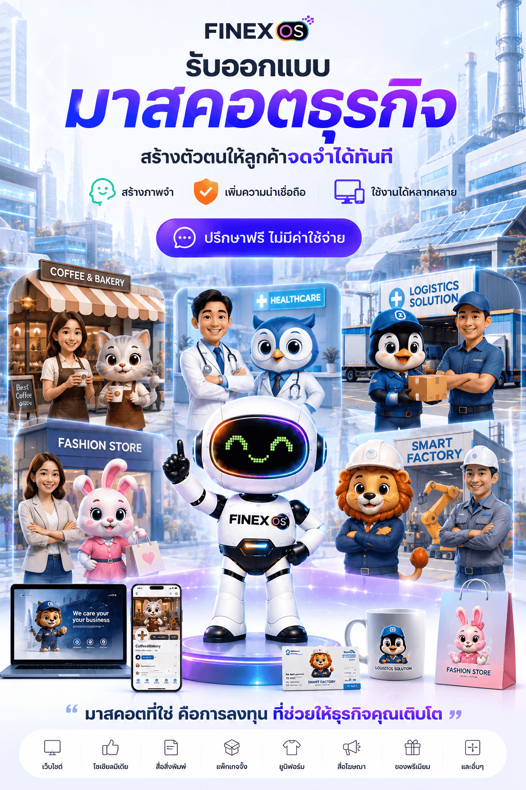 Finex OS Corporate Mascot Design Service