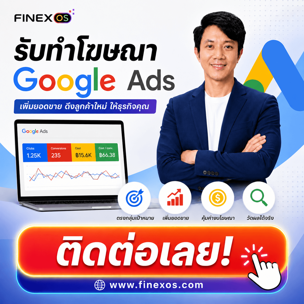 Finex OS รับทำโฆษณา Google Ads ยอดขายก้อนโต